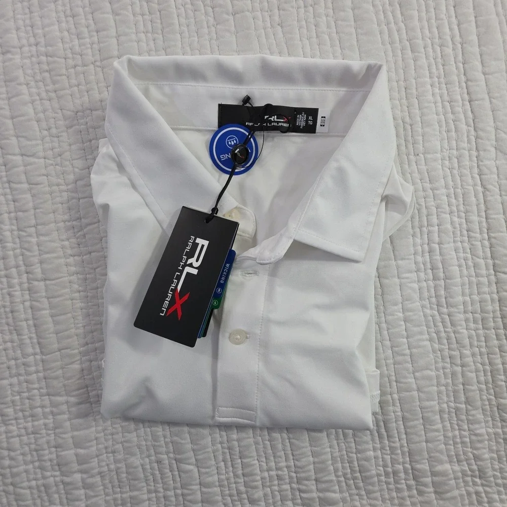Ralph Lauren RLX Performance Golf Polo Wicking Men's XL White NEW Tennis NWT